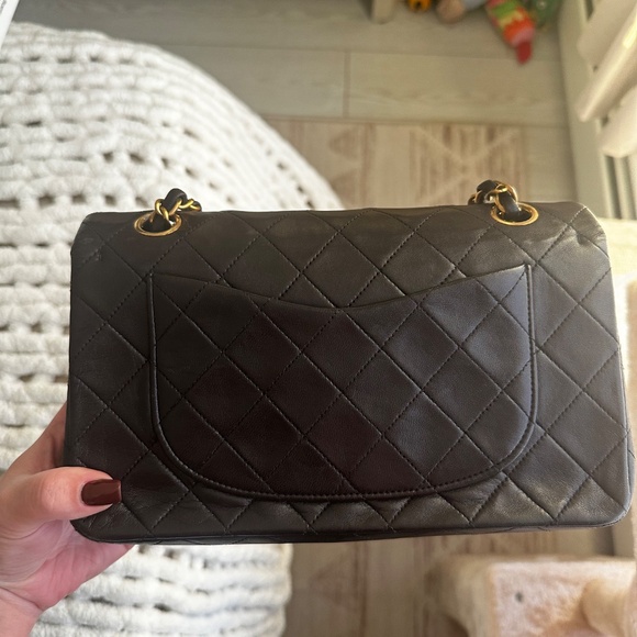Vintage Classic Chanel Small Double Flap Bag Black Lambskin - Picture 7 of 16